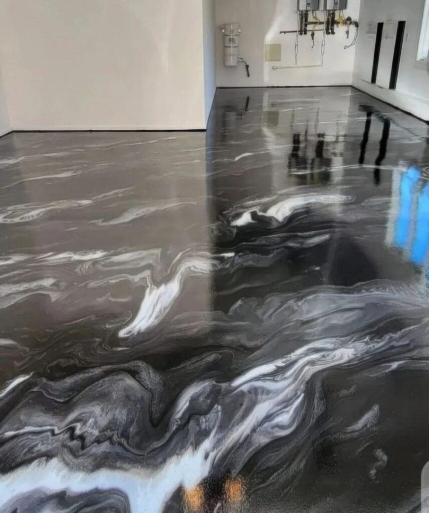 The Benefits and Importance of Epoxy Floors- a black and white marble floor